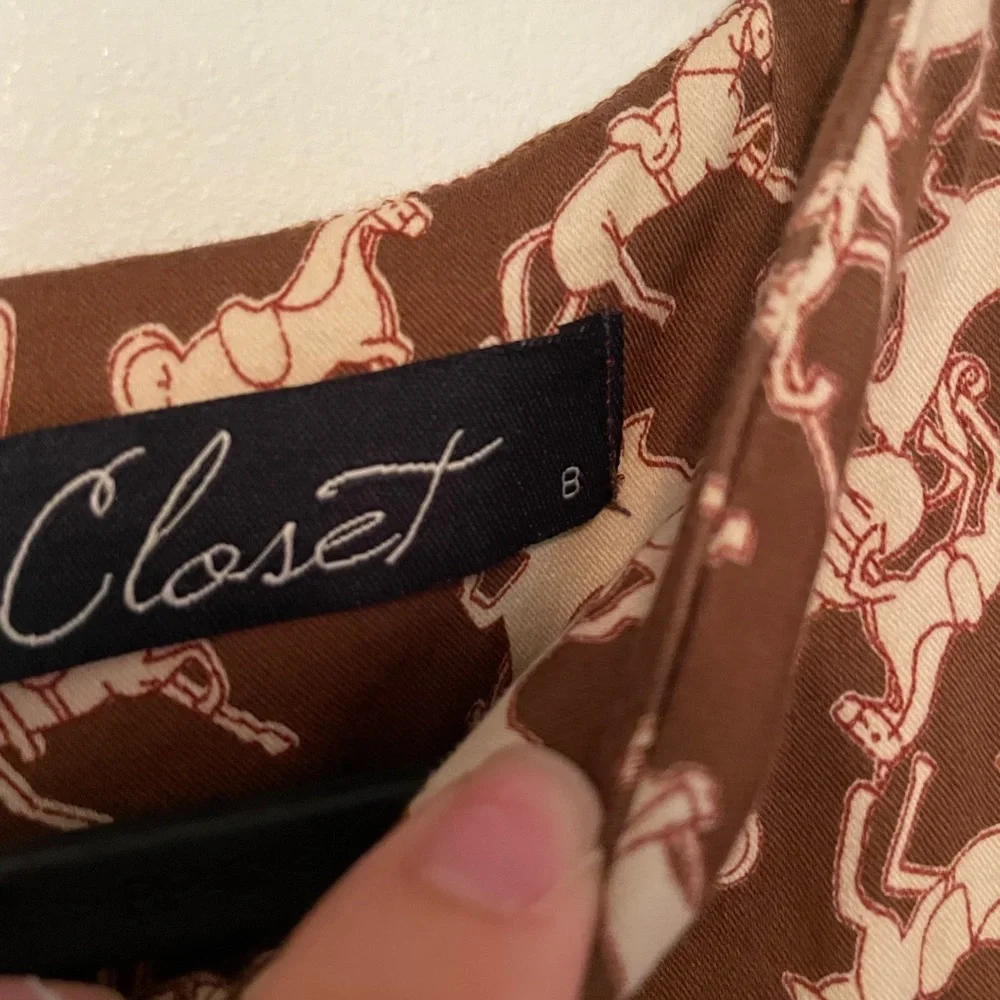 Closet Brown and White Patterned Mini Dress - Picture 5 of 7